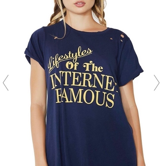 Wildfox Lifestyles Of Internet Famous Crew Neck Destroy Tee Size S - Picture 3 of 13
